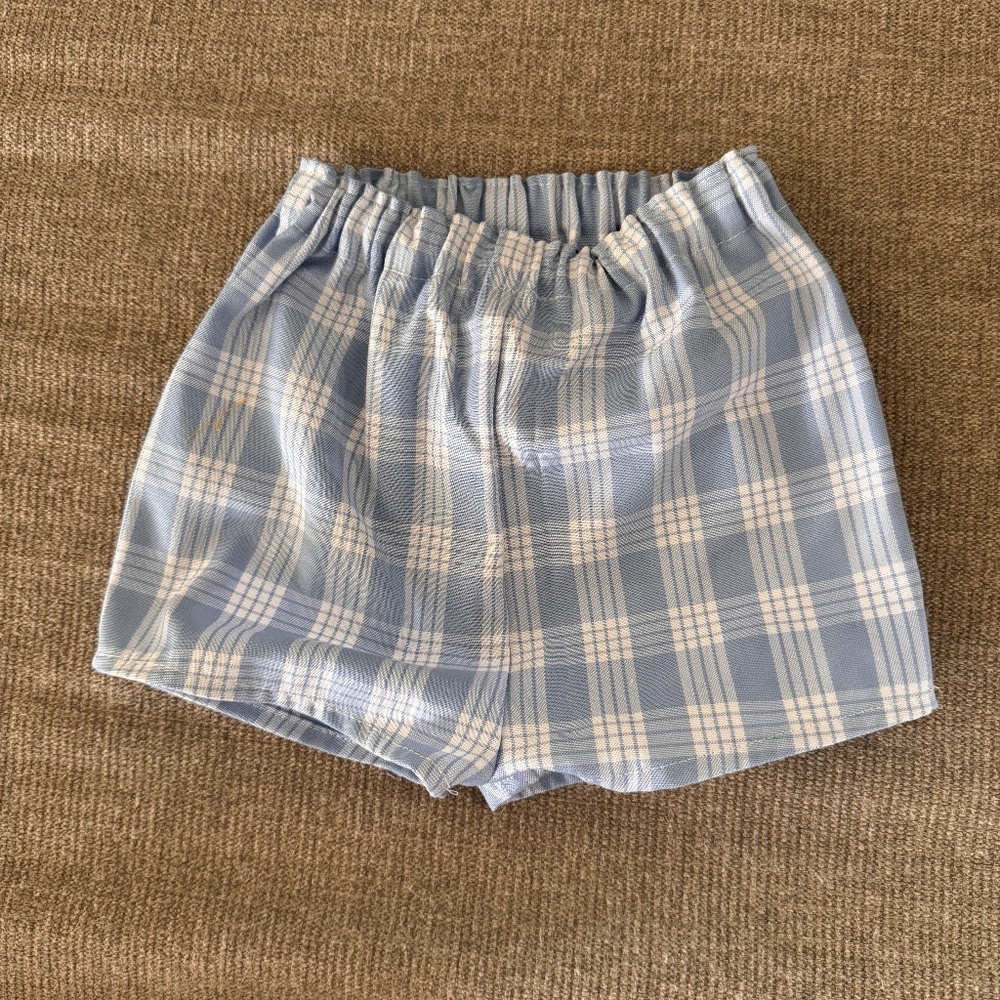 Blue Plaid Kids Shorts